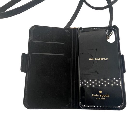Kate Spade Saffiano Leather iPhone X Crossbody Wallet – Black - Picture 3 of 13